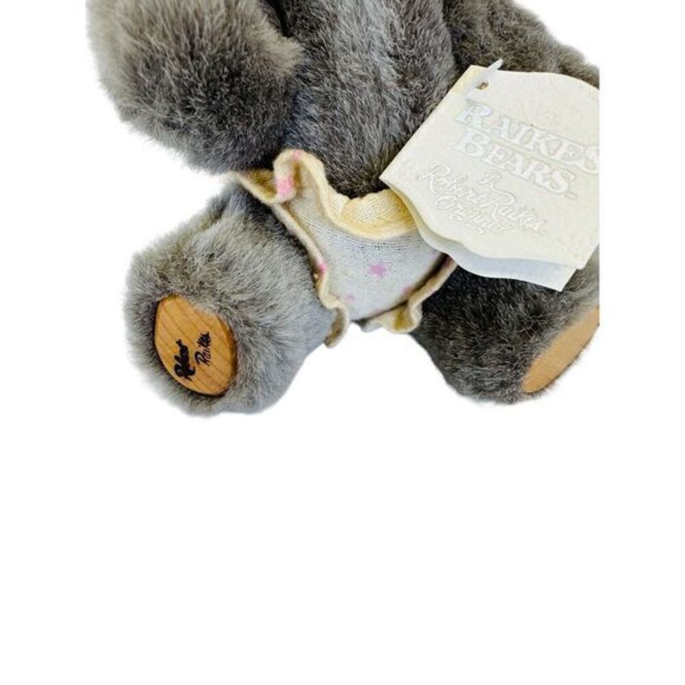 Raikes Bears Nursery Miniatures Wood Face Plush Gray Teddy Bear #38521 Alison - Picture 6 of 9